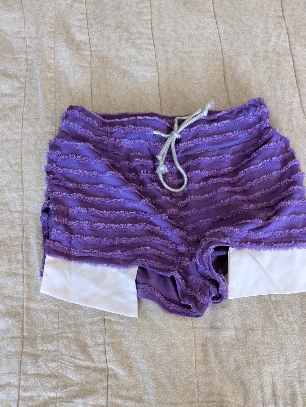 Women's Purple Lounge Shorts with White Hem